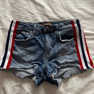 Joe’s red/white/blue jean shorts